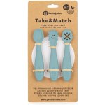 PETITE&MARS Set 3 ks silikonových tréninkových lžiček Take&Match Frosted Sky 6m+ – Zboží Dáma