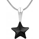 SILVEGO stříbrný přívěsek černá hvězda se Swarovski vsw038p – Zboží Dáma