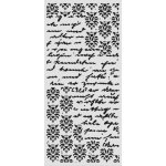 Stamperia Plastová šablona 12 × 25 cm Text a ornamenty – Sleviste.cz