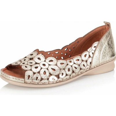Iberius dámské kožené baleríny 5612-315 zlatá – Zboží Mobilmania