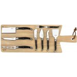 Laguiole Sada nožů na sýr s prkénkem Premium 8 ks černá – Sleviste.cz