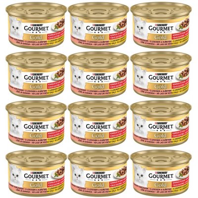 Gourmet Gold cat losos a kuře ve šťávě 12 x 85 g – Hledejceny.cz