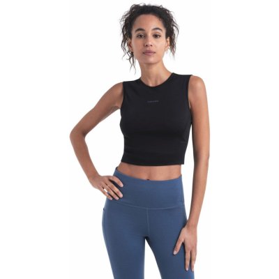ICEBREAKER Wmns Merino 125 ZoneKnit Energy Wind Cropped Bra Tank Black – Zboží Mobilmania