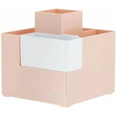DELI Linfini 4 oddíly + 1 vyjímatelný box, plastový, růžový – Zboží Dáma