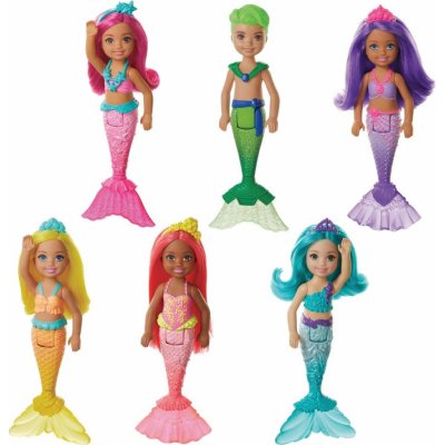 Barbie Chelsea mořská panna barevné tyrkysové vlasy