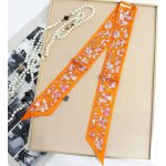 White orchid hedvábná šálka twilly oranžová v dárkovém balení – Hledejceny.cz