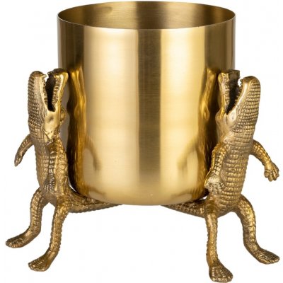 Zlatá kovová váza Bold Monkey Surrounded By Crocodiles 24 cm – Zboží Dáma