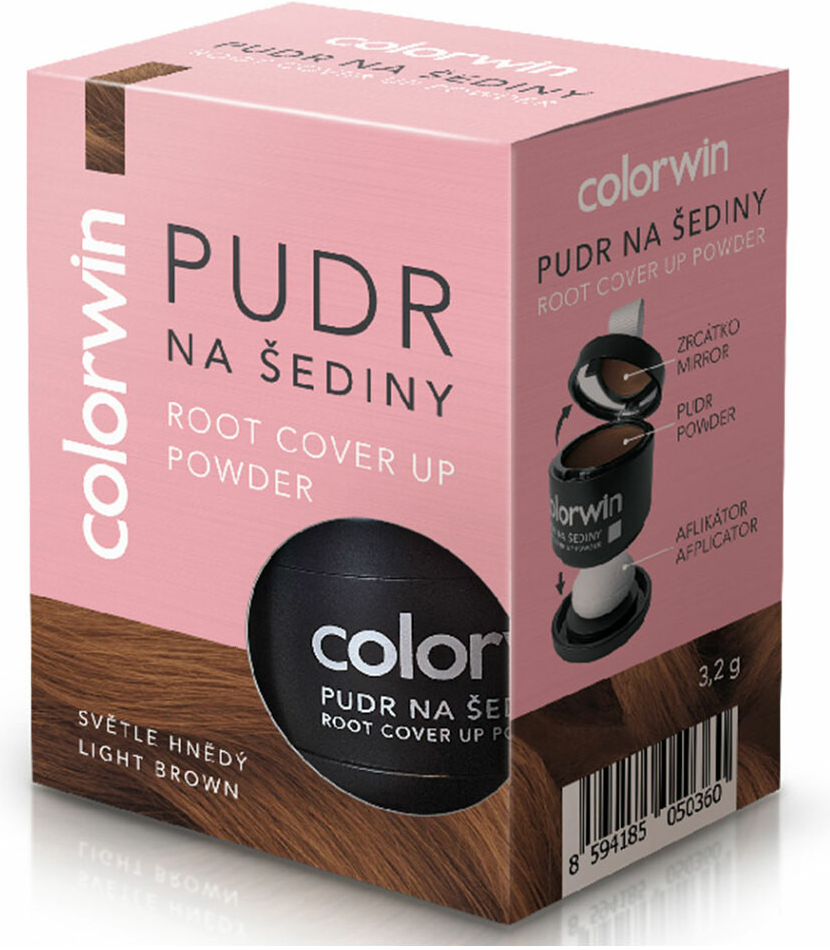 Colorwin pudr na šediny světle hnědý 3,2 g