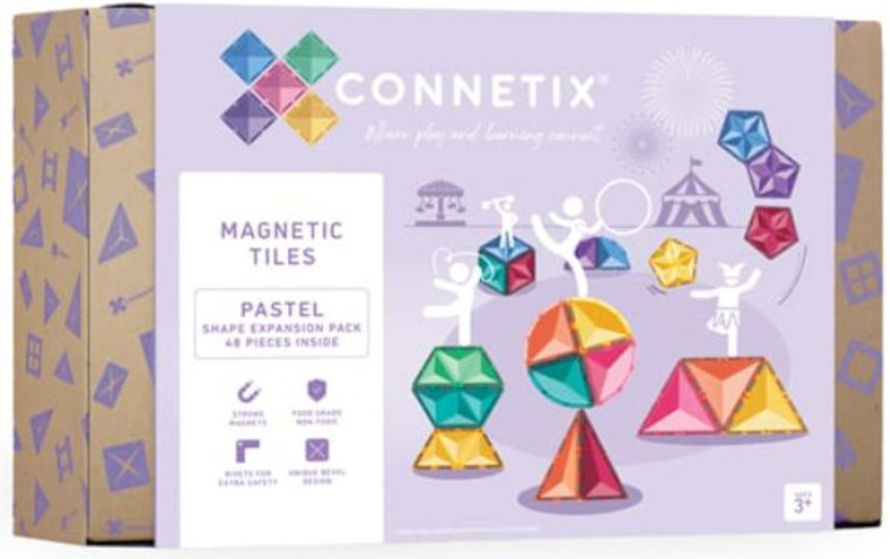 Connetix Tiles 48ks Rozšíření tvary PASTEL