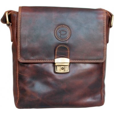 Středně velká ale prostorná pánská kožená taška Pedro s popruhem přes rameno FLW – Sleviste.cz