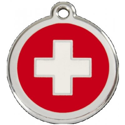 Red Dingo Známka včetně rytí Švýcarský kříž S 20 mm