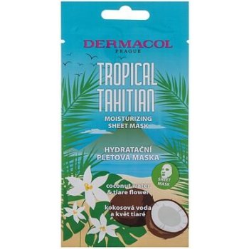 Dermacol Tropical Tahitian textilní maska s kokosovou vodou a extraktem z květu tiaré 15 ml