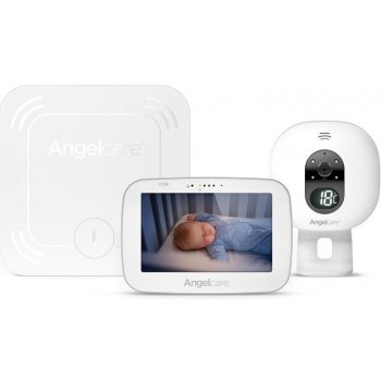 Angelcare AC527 Monitor pohybu dechu a el. video chůvička + koš na pleny Classic + 1 kazeta