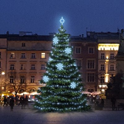 DECOLED LED světelná sada na vánoční stromy vysoké 9-11 m ledová bílá s dekory EFD08 – Hledejceny.cz