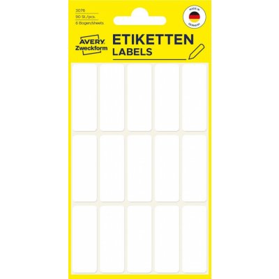 Avery Zweckform 3076 Etikety na ruční popis 38 x 14 mm 90 ks bílé – Sleviste.cz