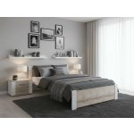 Textilomanie Ikaros bílá / dub sonoma s laťkovým roštem matrace Deluxe 10 cm – Sleviste.cz