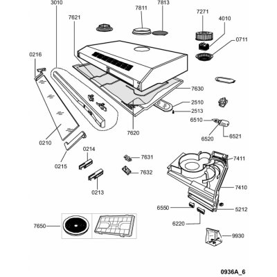 Whirlpool 481240488005 Držák skla digestoře - pravý