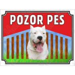 Pozor pes - Argentinská doga, plast 210 x 148 x 0,5 mm A5 – Sleviste.cz