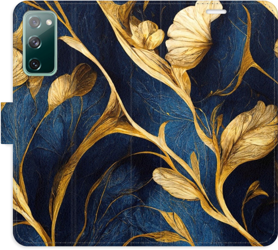 Pouzdro iSaprio Flip s kapsičkami na karty - GoldBlue Samsung Galaxy S20 FE
