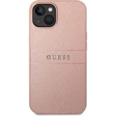 Pouzdro Guess Apple iPhone 14 PU Leather Saffiano růžové