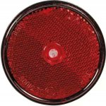 Odrazka kulatá červená v černém rámečku, 60 mm, k přišroubování