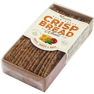 Danvita Pšeničný křehký chléb sýr, rajčata, bazalka 130g – Zboží Dáma