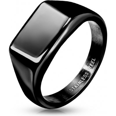 Spikes USA Černý ocelový prsten s možností rytiny OPR1860