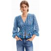 Dámská Trička DESIGUAL 24SWBW17 5000 BLUS_ZOÉ 5000 BLUE