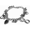 Náramek Steel Jewelry náramek s přívěsky srdce a nekonečno z chirurgické oceli NR140922