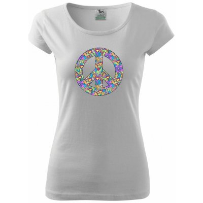 Peace symbol mandela pure dámské triko bílá