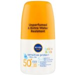 Nivea Sun Protect & Sensitive dětské mléko na opalování v kuličce SPF50+ 50 ml – Sleviste.cz