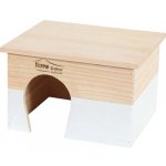 Zolux Obdélníkový dřevěný domeček pro hlodavce L bílý 28 x 23 x 17,5 cm – Zboží Mobilmania