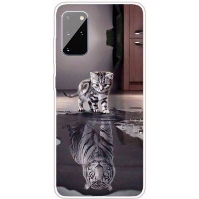 Pouzdro Patte gelové Samsung Galaxy A41 - kočka a odraz tygra