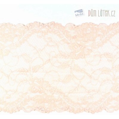 Elastická krajka růžovobéžová, 182 mm – Zboží Dáma