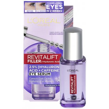 L'Oréal Revitalift Filler oční sérum s kyselinou hyaluronovou 20 ml od 335  Kč - Heureka.cz