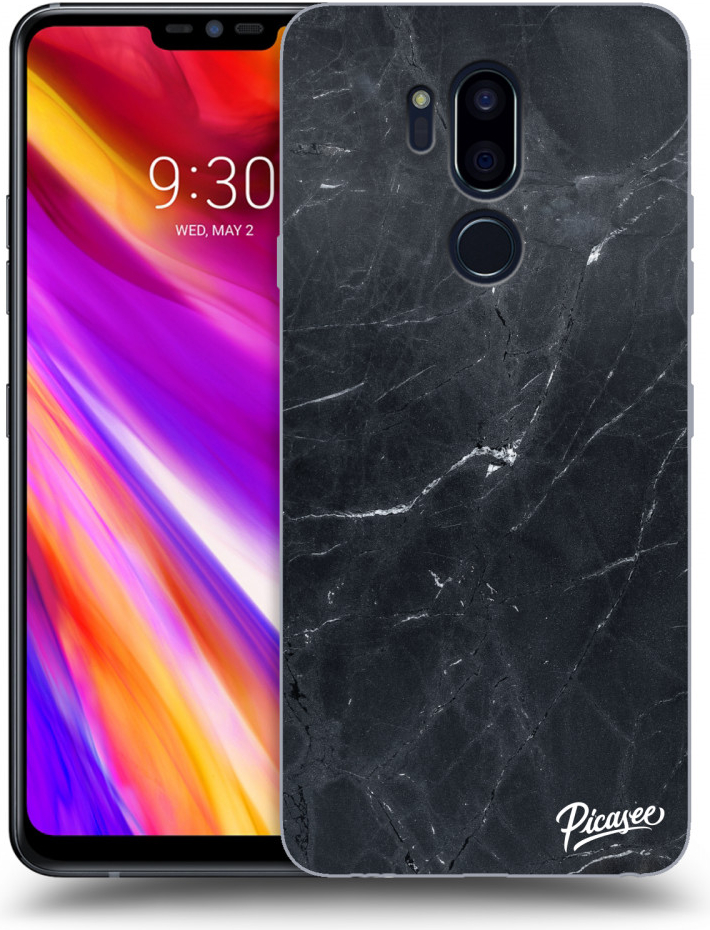 Pouzdro Picasee silikonové LG G7 ThinQ - Black marble čiré