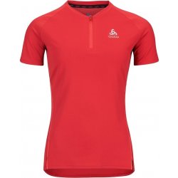 Odlo T-shirt crew neck s/s 1/2 zip AXALP TRAI Červená