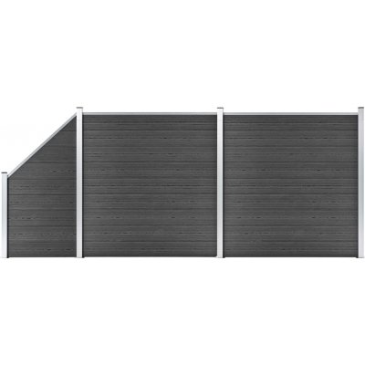 Prolenta Maison Exclusive Set plotového dílce WPC 446 x (105–186) cm černý – Zboží Mobilmania