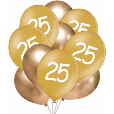 Balonky.cz Balónky 25 narozeniny zlaté 30 cm mix – Zboží Mobilmania