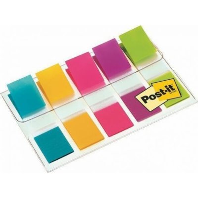 Samolepicí záložky, mix neonových barev, 12x43 mm, 5x20 listů, 3M POSTIT – Hledejceny.cz