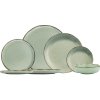 Jídelní souprava Kütahya sada zeleného porcelánového nádobí Porselen Pearl 24 dílná