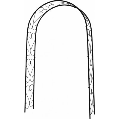 Outsunny Zahradní oblouk 125x37x230 cm | černý – Sleviste.cz