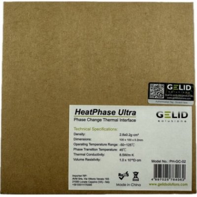 Gelid HeatPhase Ultra PTM 100 x 100 x 0,2 mm PH-GC-02 – Zboží Živě