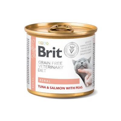 Brit Veterinary Diets Cat GF Renal Tuna & Salmon with Peas 12 x 0,2 kg