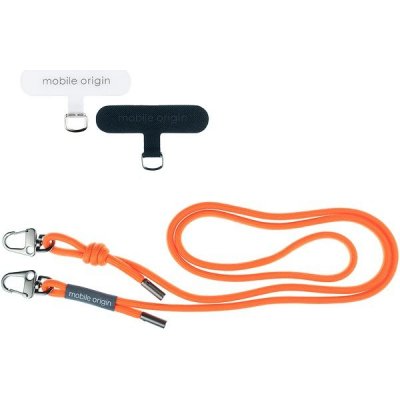 6mm šňůrka na telefon Mobile Origin Lanyard rope 82 - 163cm - oranžová – Zboží Živě