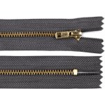 Kovový zip No 4 délka 20 cm kalhotový - šedá hematit – Zboží Mobilmania