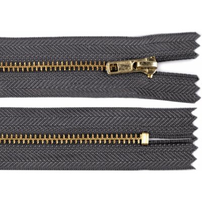 Kovový zip No 4 délka 20 cm kalhotový - šedá hematit – Zboží Mobilmania