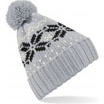 Beechfield Fair Isle Zimní čepice s norským vzorem Snowstar Světle šedá / černá / off-white – Hledejceny.cz