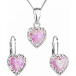 Pavona Sada šperků se syntetickým opálem a krystaly Preciosa náušnice a přívěšek světle růžové srdce 39161.1 – Sleviste.cz
