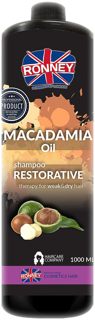 Ronney Macadamia Oil Shampoo pro slabé a suché vlasy 1000 ml